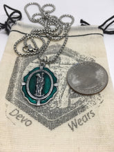 Load image into Gallery viewer, Saint Christopher Green Enamel Medal Necklace