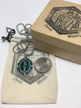 Load image into Gallery viewer, Saint Christopher Green Enamel Medal Necklace