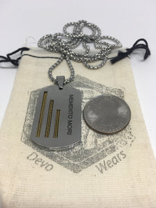 Dog Tag Necklace Military Pendant - "Memento Mori" Engraved