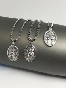 Saint Christopher & Guardian Angel Medal Necklace