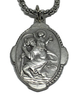 Load image into Gallery viewer, Saint Christopher Unique Oval Medal Necklace